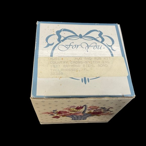VTG Savannah 1988 Floral Mug And Rug Kit Country Cross Stitch With Box - Picture 7 of 7